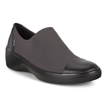 Ballerinas Ecco Soft 7 Wedge Impermeables Slip On Mujer Negras | 169-NPMRCE