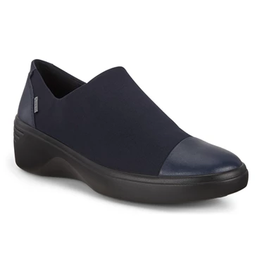 Ballerinas Ecco Soft 7 Wedge Impermeables Slip On Mujer Azules | 406-CUNXVJ