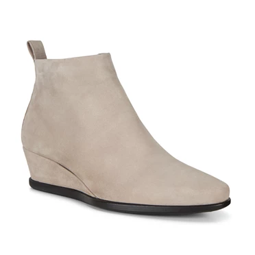 Botas Ecco Shape 45 Wedge Ankle Mujer Gris Rosas | 358-ACFKHX