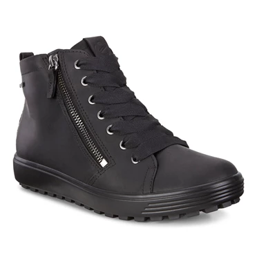 Botas Ecco Soft 7 Tred Impermeables Hi Mujer Negras | 713-AFJDES