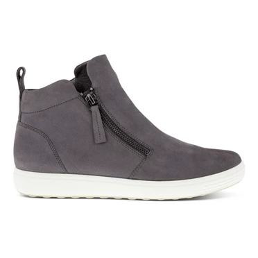 Botas Ecco Soft 7 Zip Up Boolace Up Mujer Gris | 825-QHBFJP