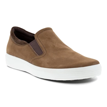 Mocasines Ecco Soft 7 Slip On 2.0 Hombre Marrones / Cafe | 902-KDGXZY