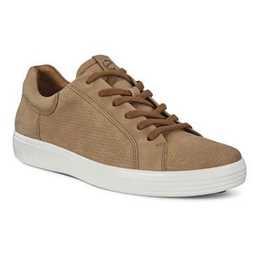 Zapatillas Ecco Soft 7 Calle Perf Hombre Marrones | 852-TFUXZO