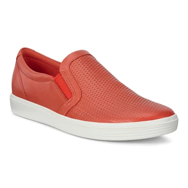 Zapatillas Ecco Soft Classic Slip On Mujer Rojas | 042-UTDEVR