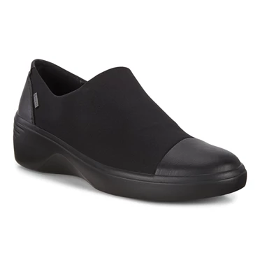 Zapatos Casuales Ecco Soft 7 Wedge Impermeables Slip On Mujer Negras | 568-KSGDOE