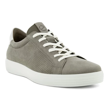 Zapatos Casuales Ecco Soft Classic Encaje Up Hombre Gris / Blancas | 257-APFKDB