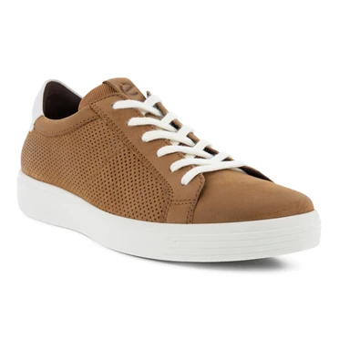 Zapatos Casuales Ecco Soft Classic Encaje Up Hombre Marrones / Blancas | 634-EKIXMS