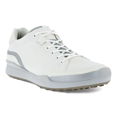 Zapatos de Golf Ecco Biom Hybrid Encaje Up Hombre Blancas / Plateadas Metal | 534-KZQEOU